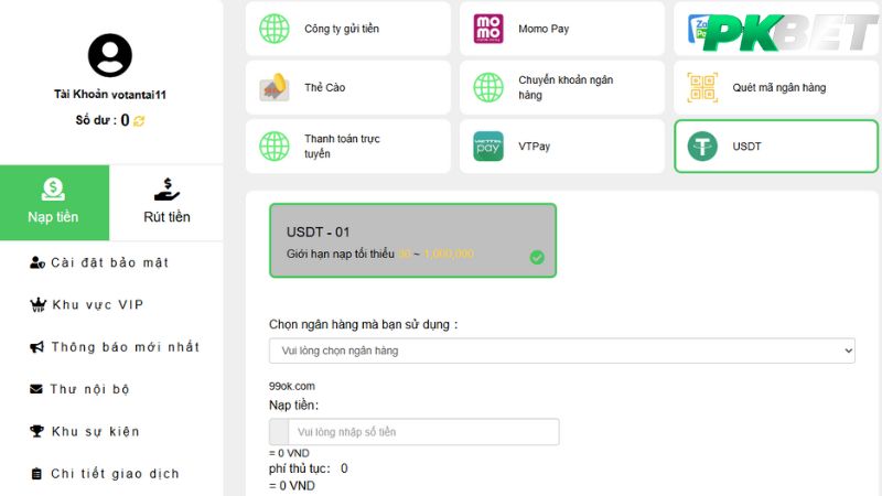 Vì sao nên nạp tiền vào tài khoản PKBet?